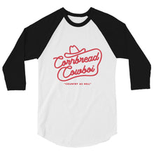 Load image into Gallery viewer, Red font western Cowboi 3/4 sleeve raglan shirt