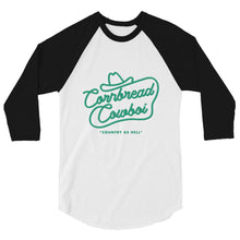Load image into Gallery viewer, Green font western cowboi 3/4 sleeve raglan shirt