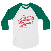 Load image into Gallery viewer, Red font western Cowboi 3/4 sleeve raglan shirt
