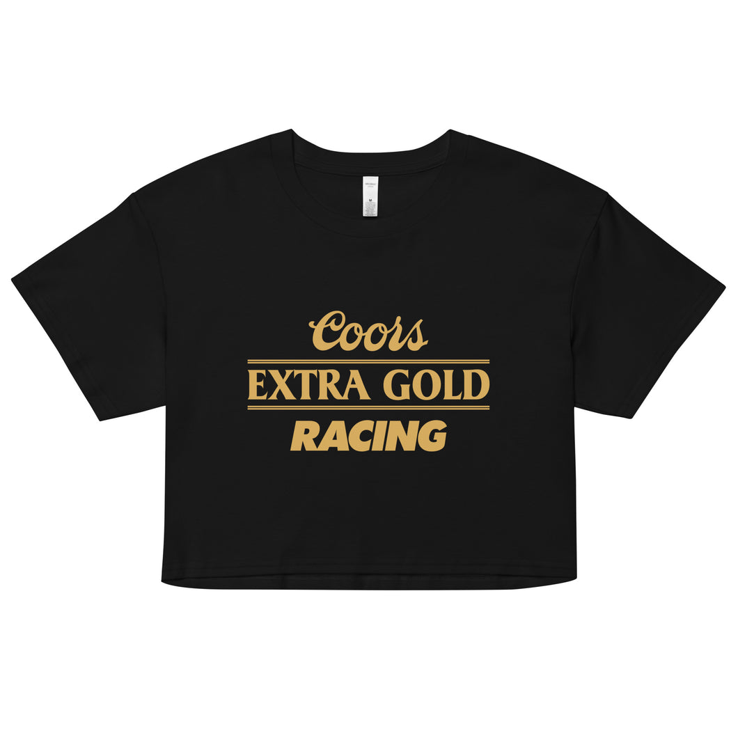 Extra gold racing crop top