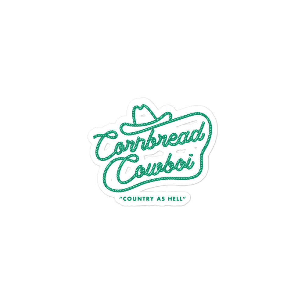 Green western cornbread Cowboi Bubble-free stickers – Cornbread Country ...