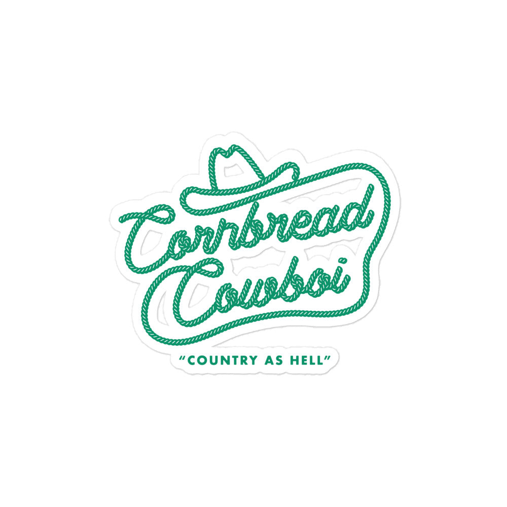 Green western cornbread Cowboi Bubble-free stickers – Cornbread Country ...
