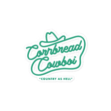 Load image into Gallery viewer, Green western cornbread Cowboi Bubble-free stickers
