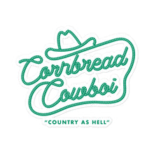 Load image into Gallery viewer, Green western cornbread Cowboi Bubble-free stickers
