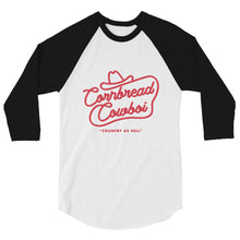 Load image into Gallery viewer, Red font western Cowboi 3/4 sleeve raglan shirt

