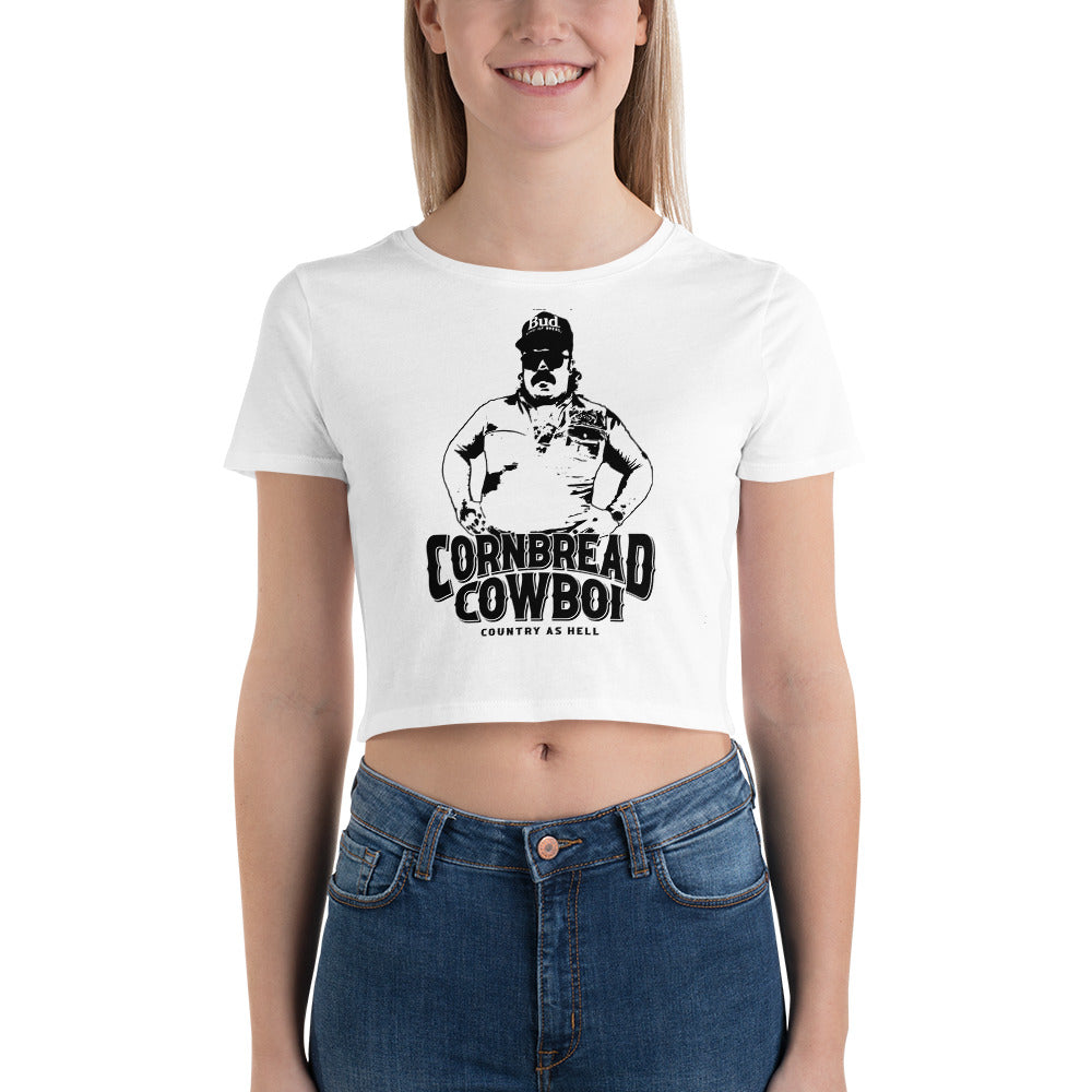 WHITE COWBOI CROP TOP